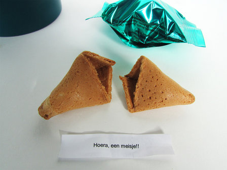 Fortune cookie hoera een meisje