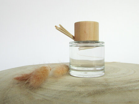 Parfumflesje transparant houten dop