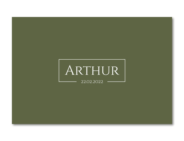 Geboortekaartje Arthur mosgroen
