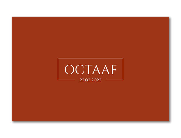 Geboortekaartje Octaaf terracotta