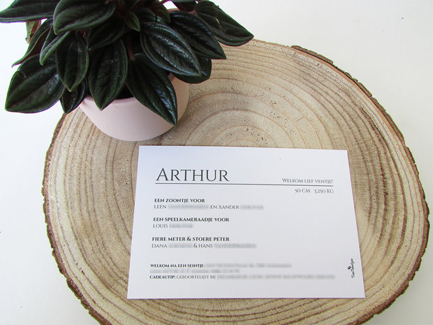 Geboortekaartje Arthur