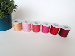 Waxkoord roze en rood