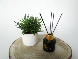 Parfumflesje zwart met gouden dop