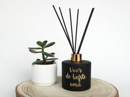 Huisparfum groot model zwart met gouden dop