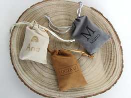 Suède zakje (gegraveerd)