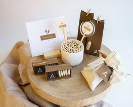 Houten presentatietafel rond