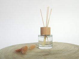 Parfumflesje transparant met houten dop