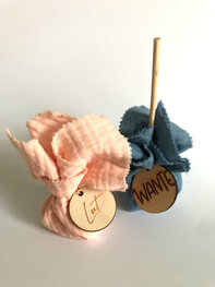 Houten label rond (gegraveerd)